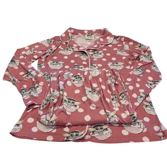 Star Wars Munki Munki SLUMBER Pajama Set Women's Size Medium Baby Yoda 2 Piece - Picture 2 of 16